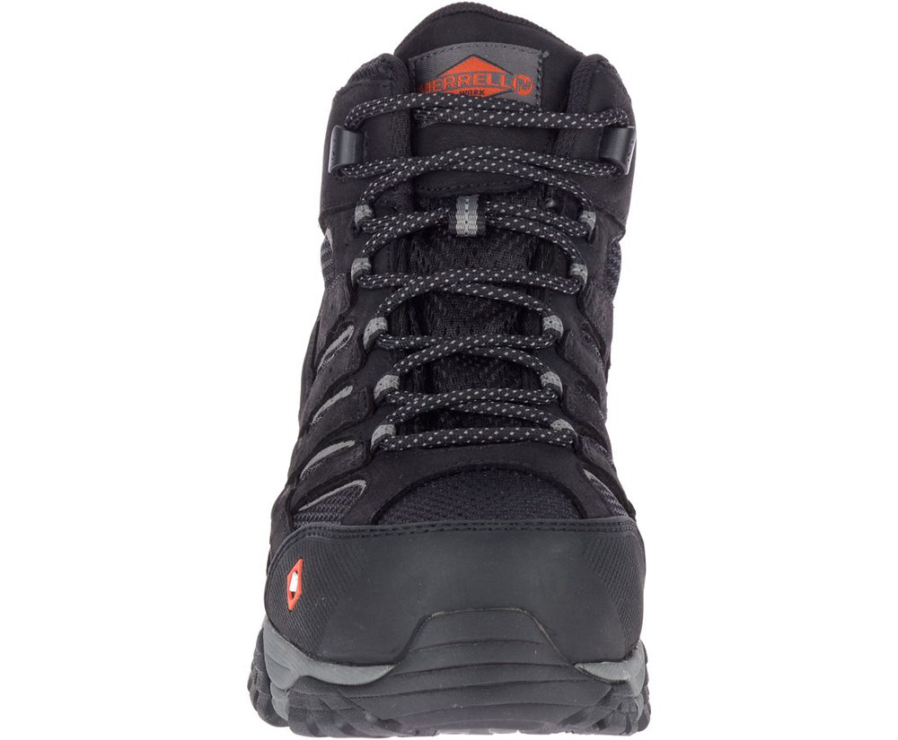 Botas Homem - Merrell Moab Vertex Mid Waterproof Comp Toe Wide Width - Pretas - KUR503187